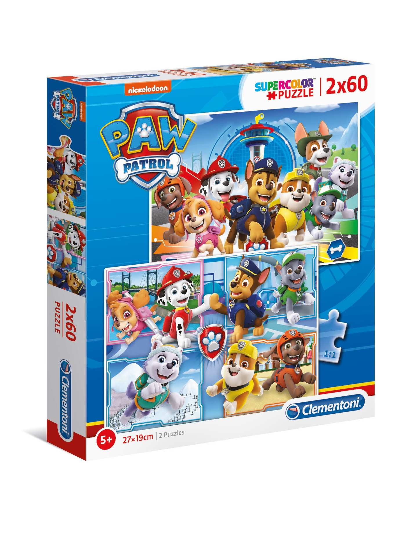 Paw Patrol 2x60 stukjes Supercolor Puzzle Clementoni