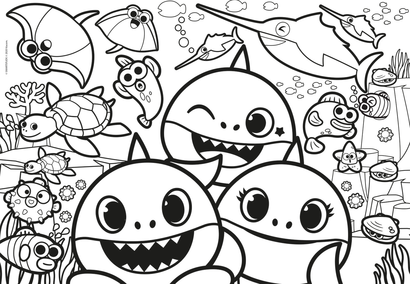 98  Baby Shark Family Coloring Pages  Latest HD