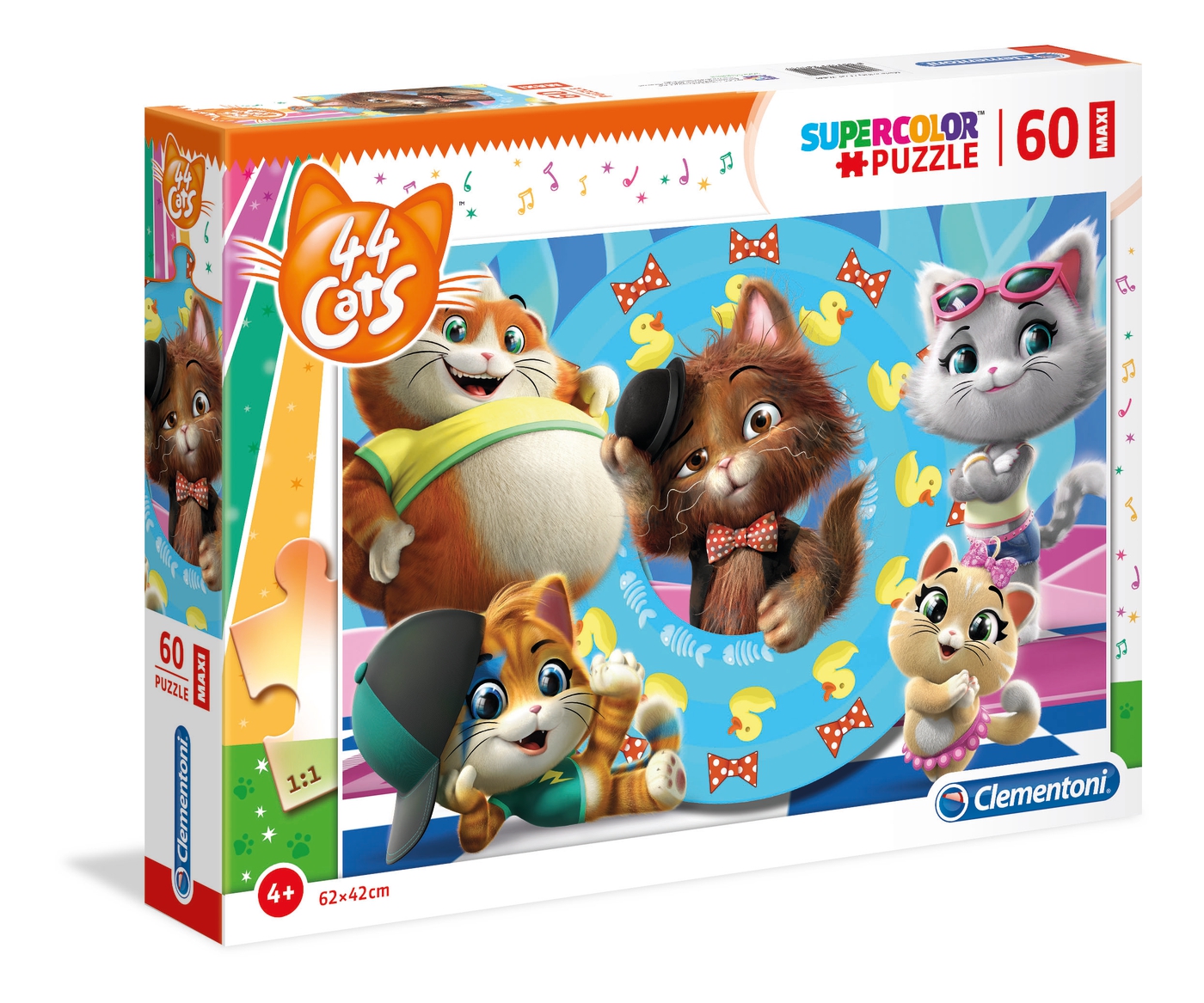 44 Cats 60 pcs Supercolor Puzzle Clementoni