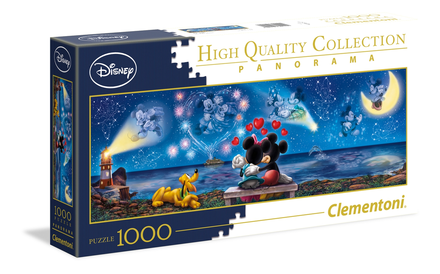 Disney Clementoni Panorama-Puzzle Mickey und Minnie 1000 Teile 98 x 33 cm