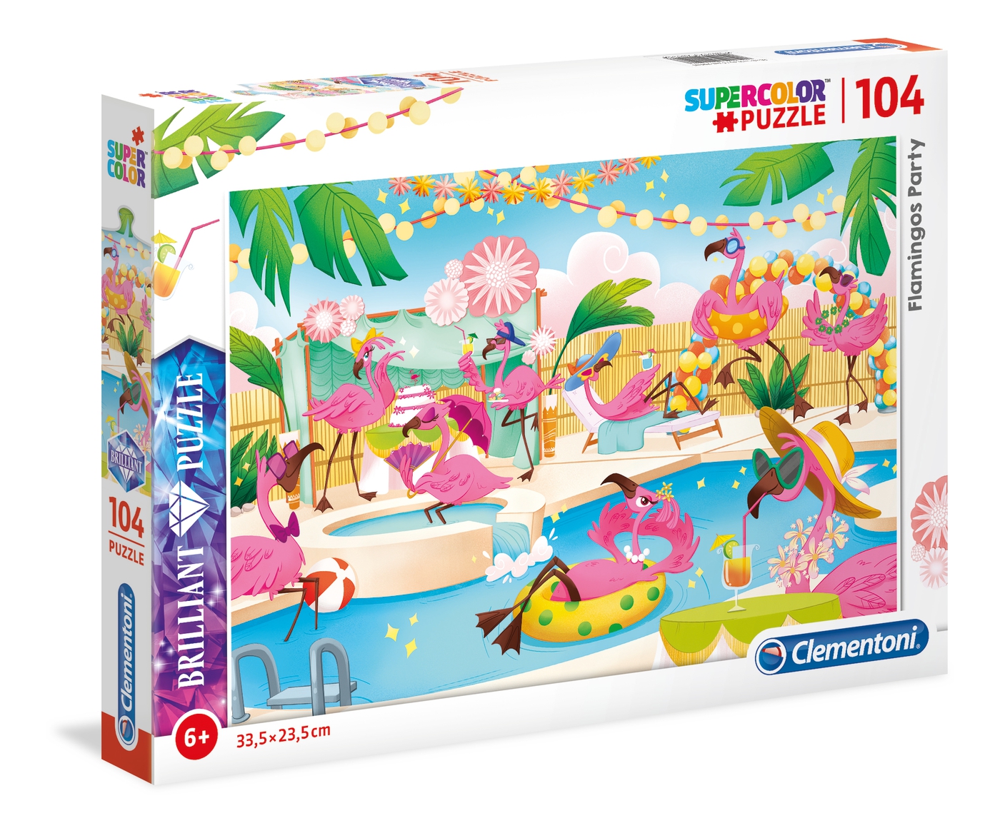 Flamingos party 104 piezas Brilliant Puzzle Clementoni