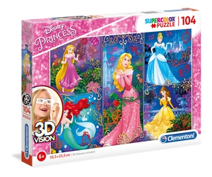 Reducción Furioso Empresa Princesas Disney - 3D Vision Puzzle - Puzzles infantiles - Clementoni