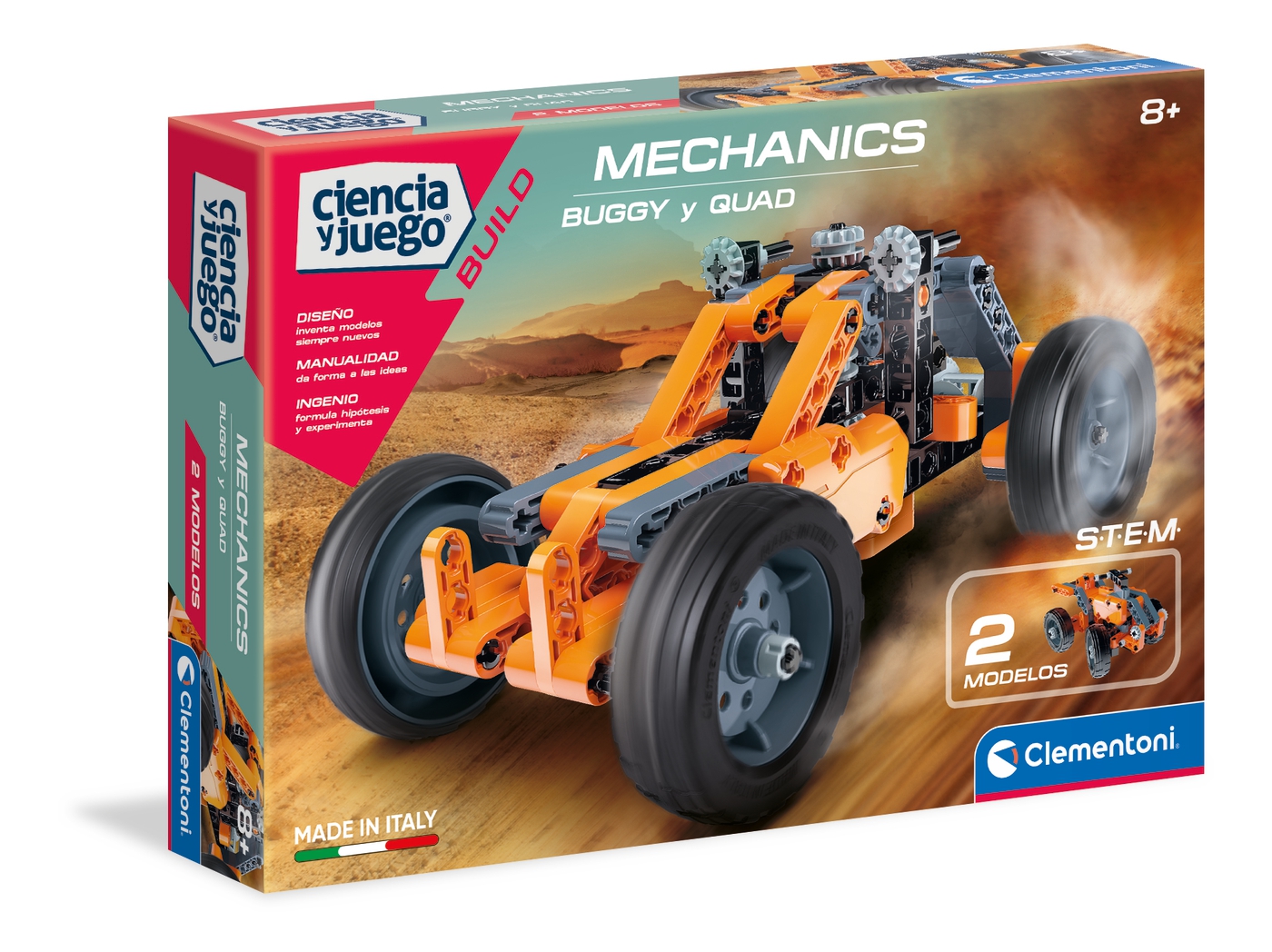 Mehrfarbig Mechanik-Buggy-Labor Clementoni Quad-Spiel 13971
