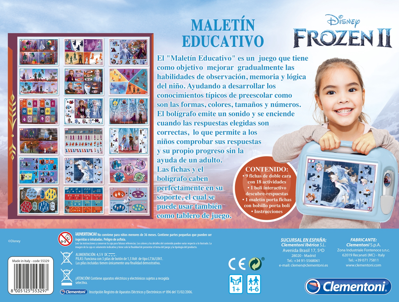 55329 Maletín Educativo Frozen 2 Clementoni 