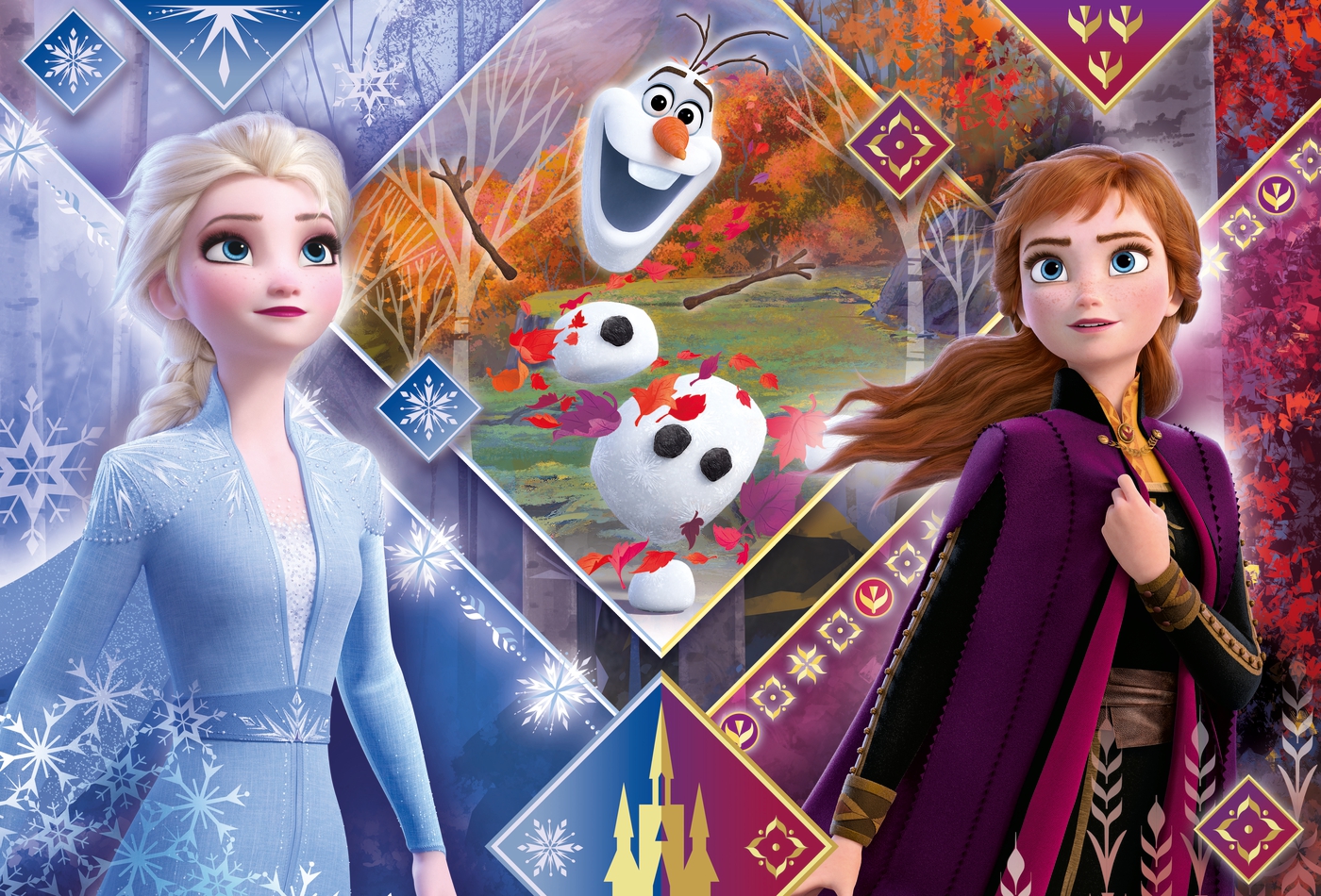 Puzzle Clementoni MAXI 104 pezzi Supercolor Disney Frozen Anna Elsa Olaf 68x48 