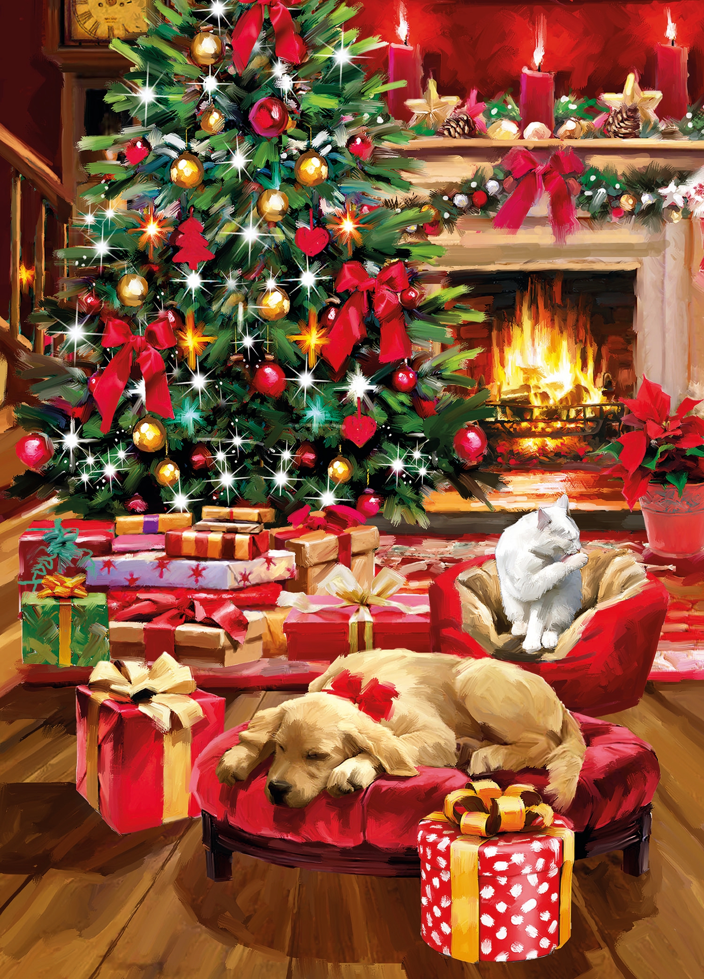 Christmas by the Fire 1000 Piece Jigsaw Puzzle Clementoni 