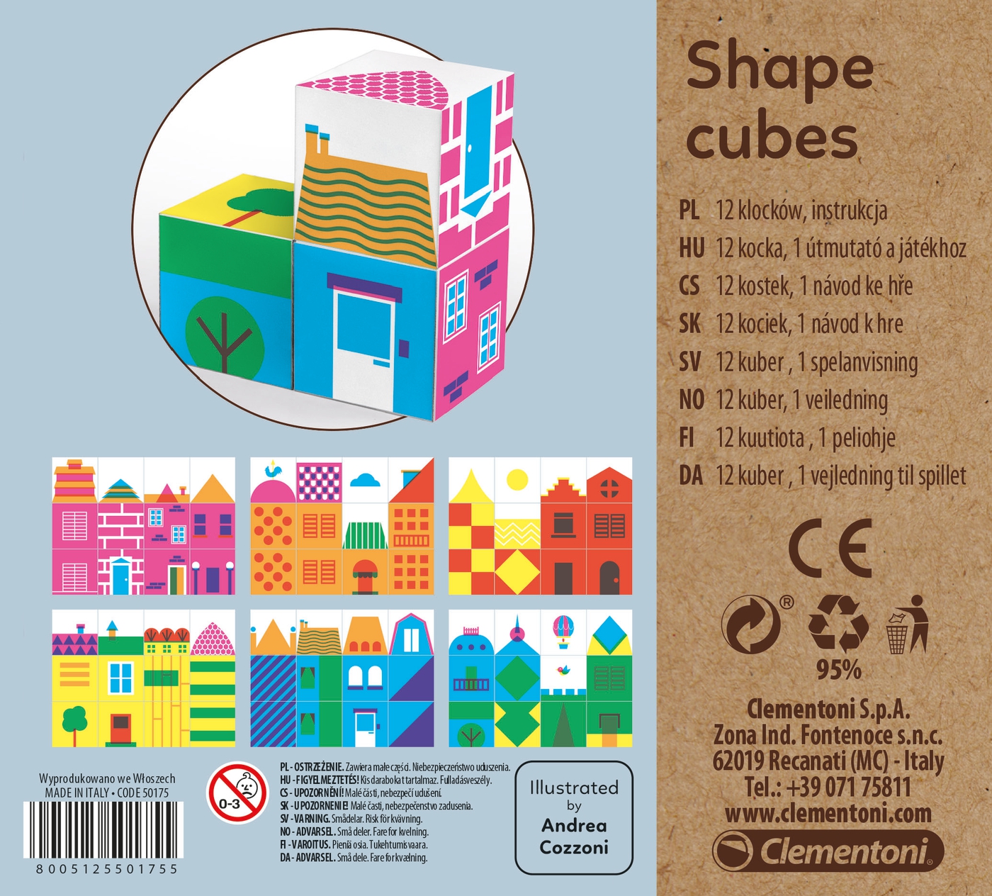 Cubes for children Clementoni CLEMENTONI Shape Cubes Houses and houses 
