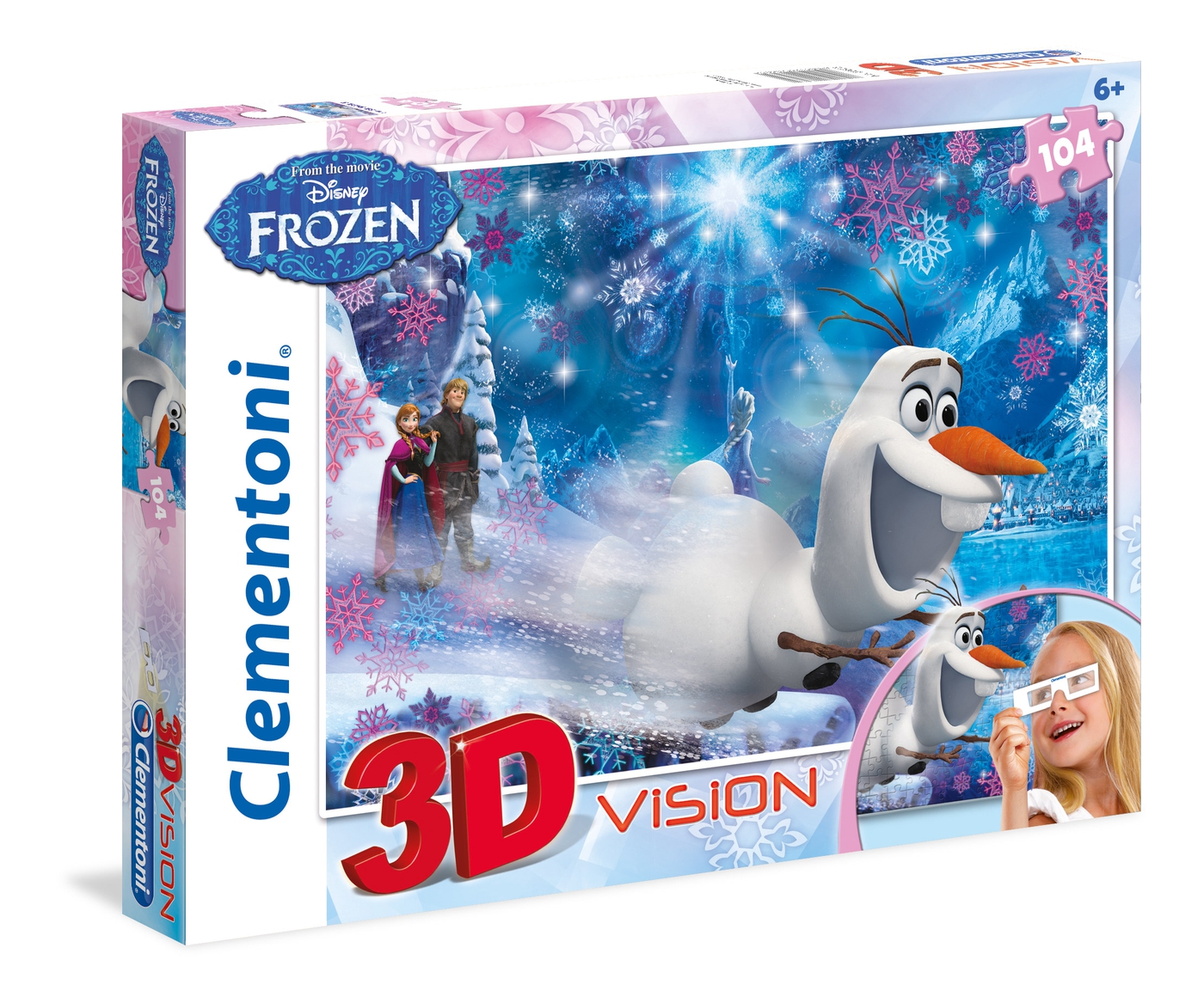 Disney Frozen 104 pcs 3D Vision Puzzle Clementoni