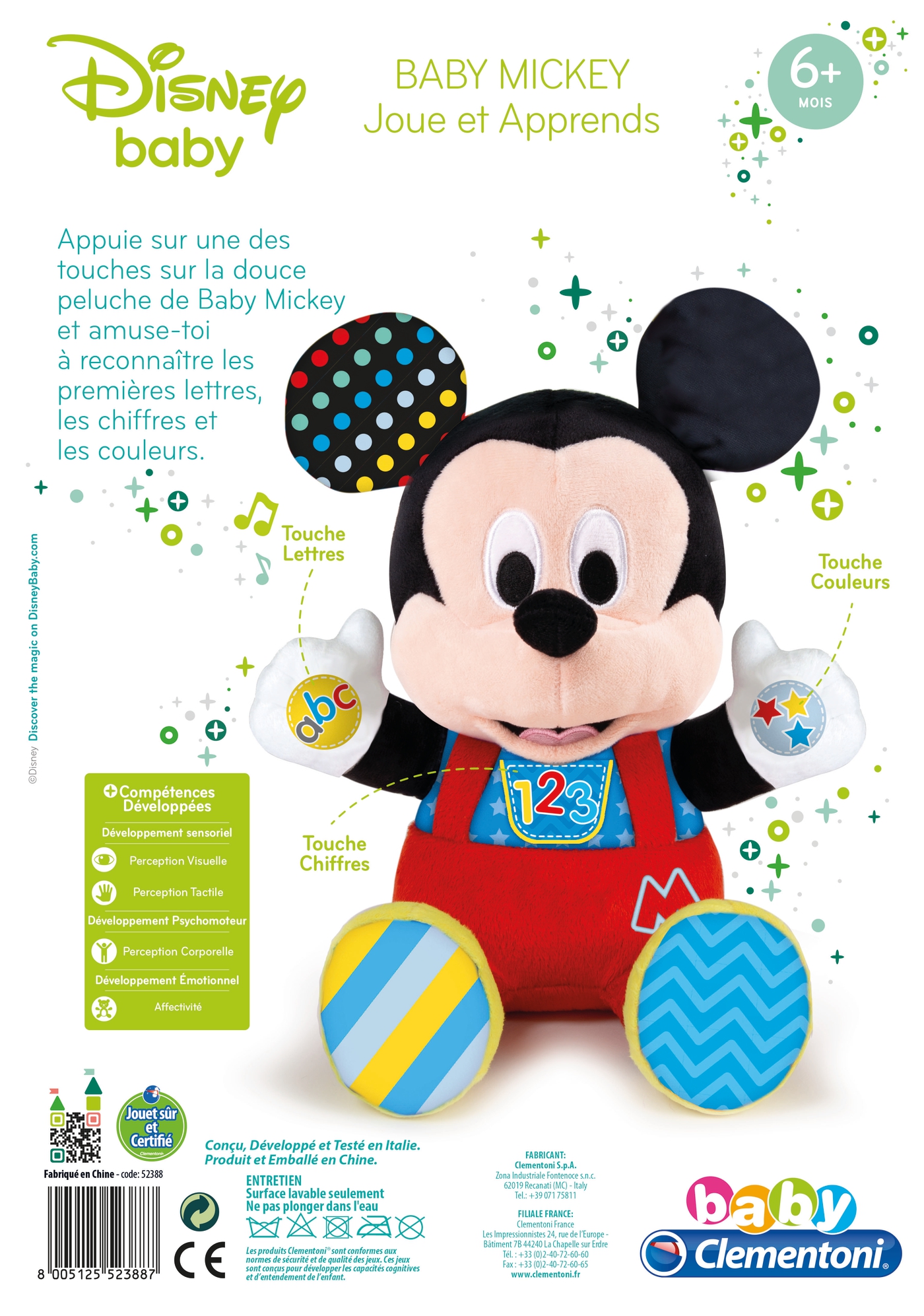 Peluche D Activites Baby Mickey Clementoni Peluche D Activites Baby Mickey Clementoni