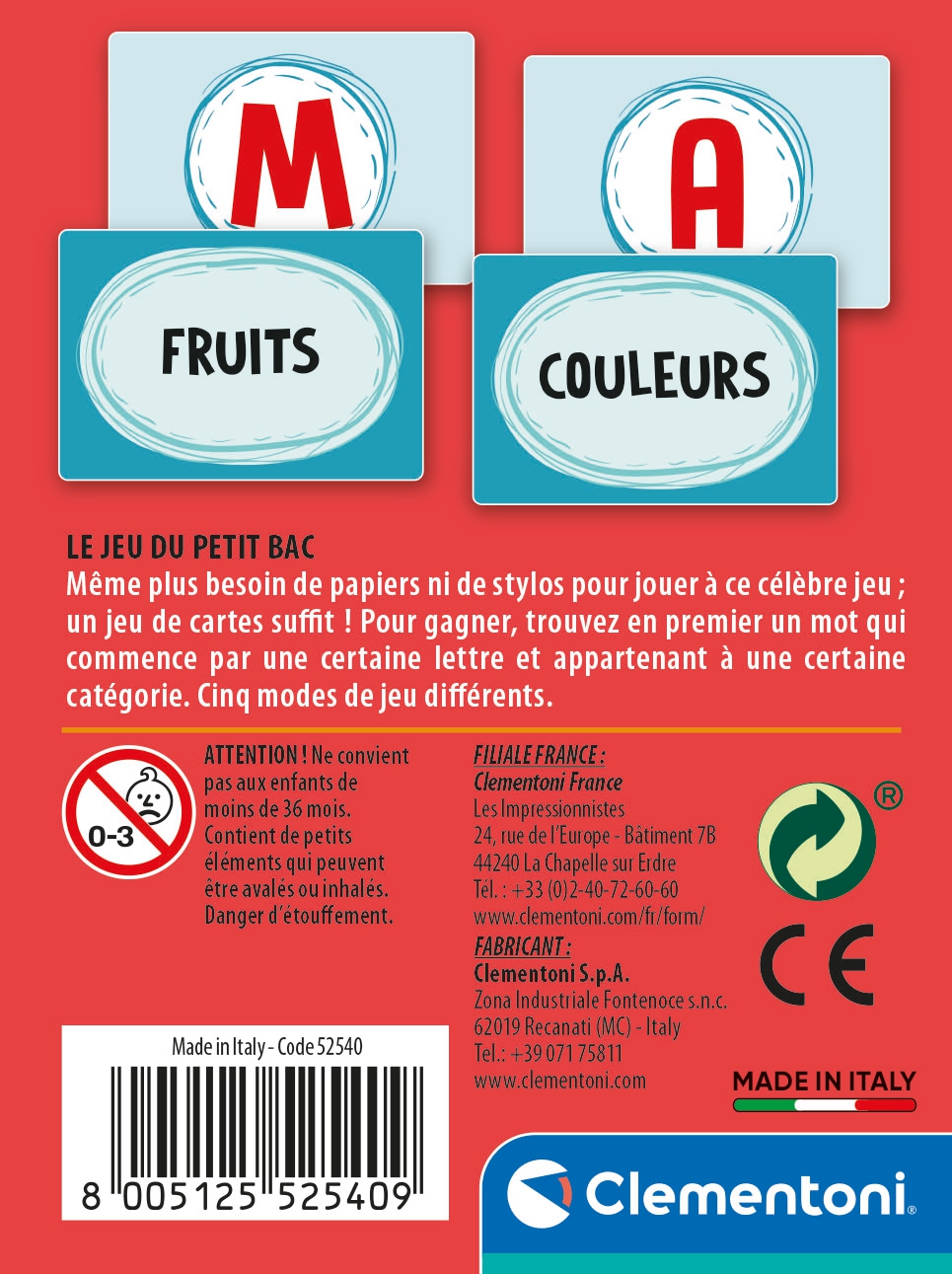 Le Jeu Du Petit Bac Clementoni