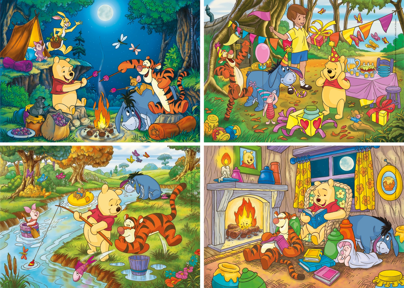 Disney Winnie the Pooh 2x20+2x60 pezzi Supercolor Puzzle Clementoni Disney Winnie the Pooh 2x20+2x60 pezzi Supercolor Puzzle Clementoni
