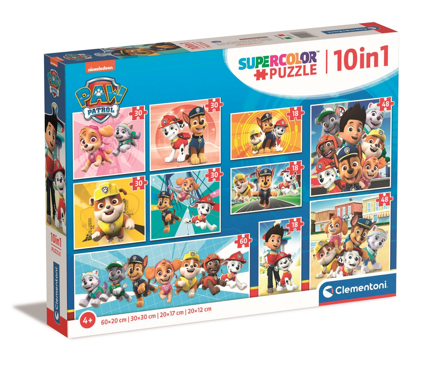 Paw Patrol - 60+2x48+4x30+3x18 el. - Supercolor Puzzle - Clementoni