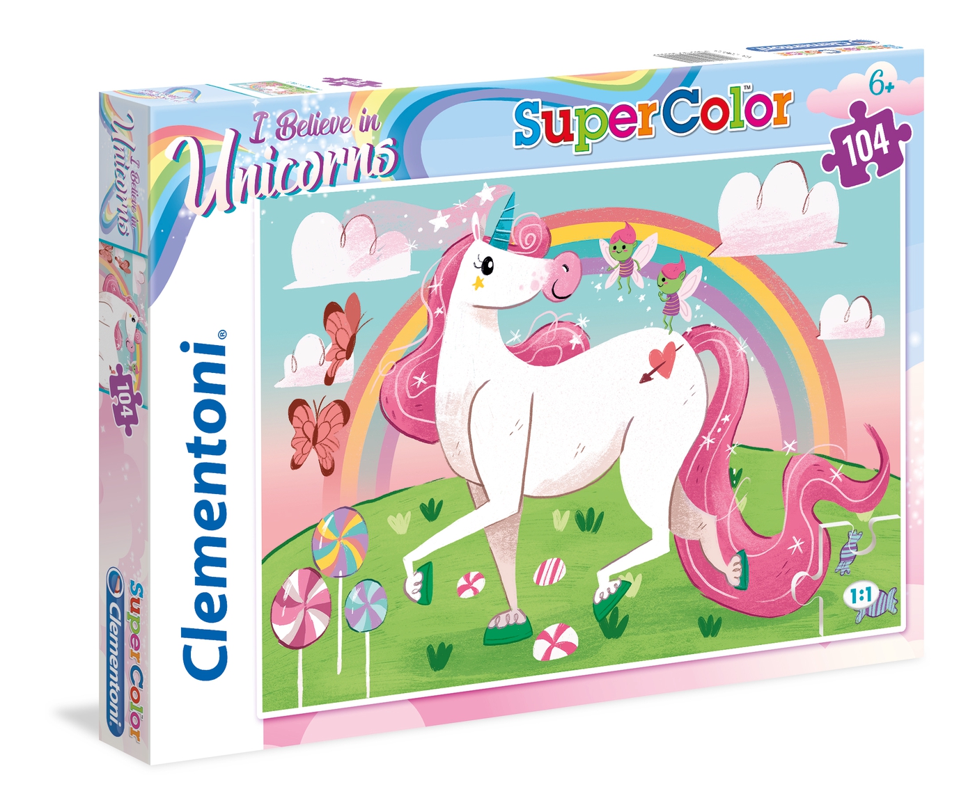 charme Afstudeeralbum opschorten I Believe in Unicorns - 104 el. - Supercolor Puzzle - Clementoni