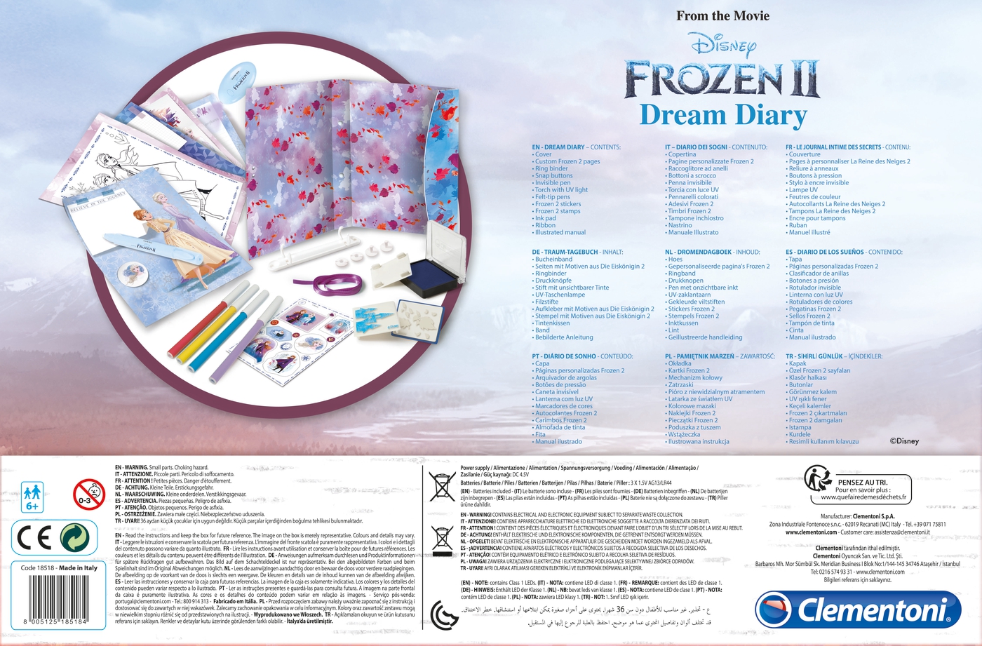 18518 Clementoni Frozen 2 Diario Frozen 2