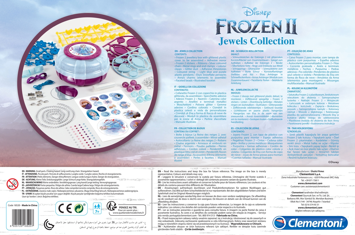 DIY Jewellery New Clementoni Disney Frozen 2 Jewels Collection Set 