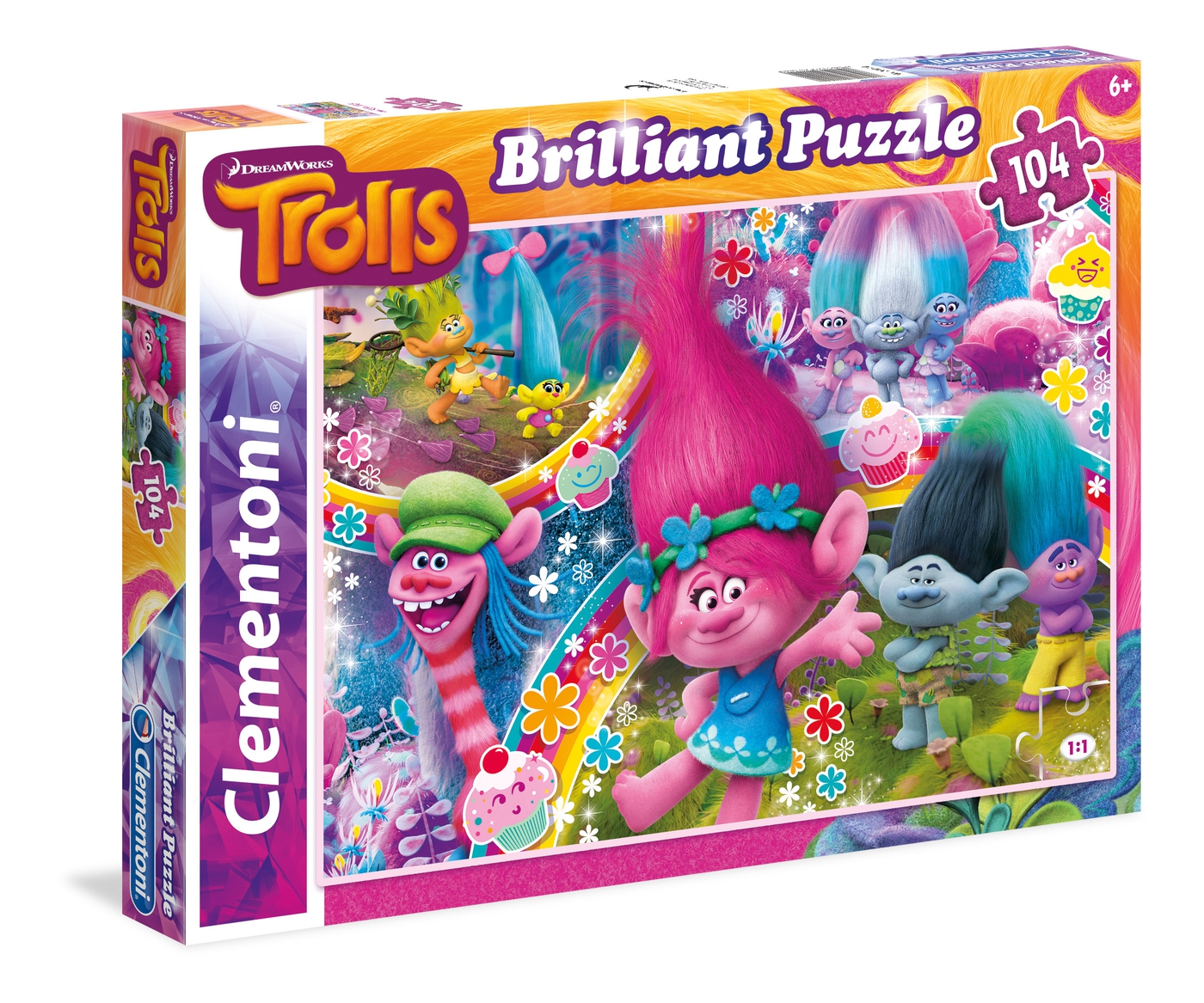 Trolls 104 peças Brilliant Puzzle Clementoni