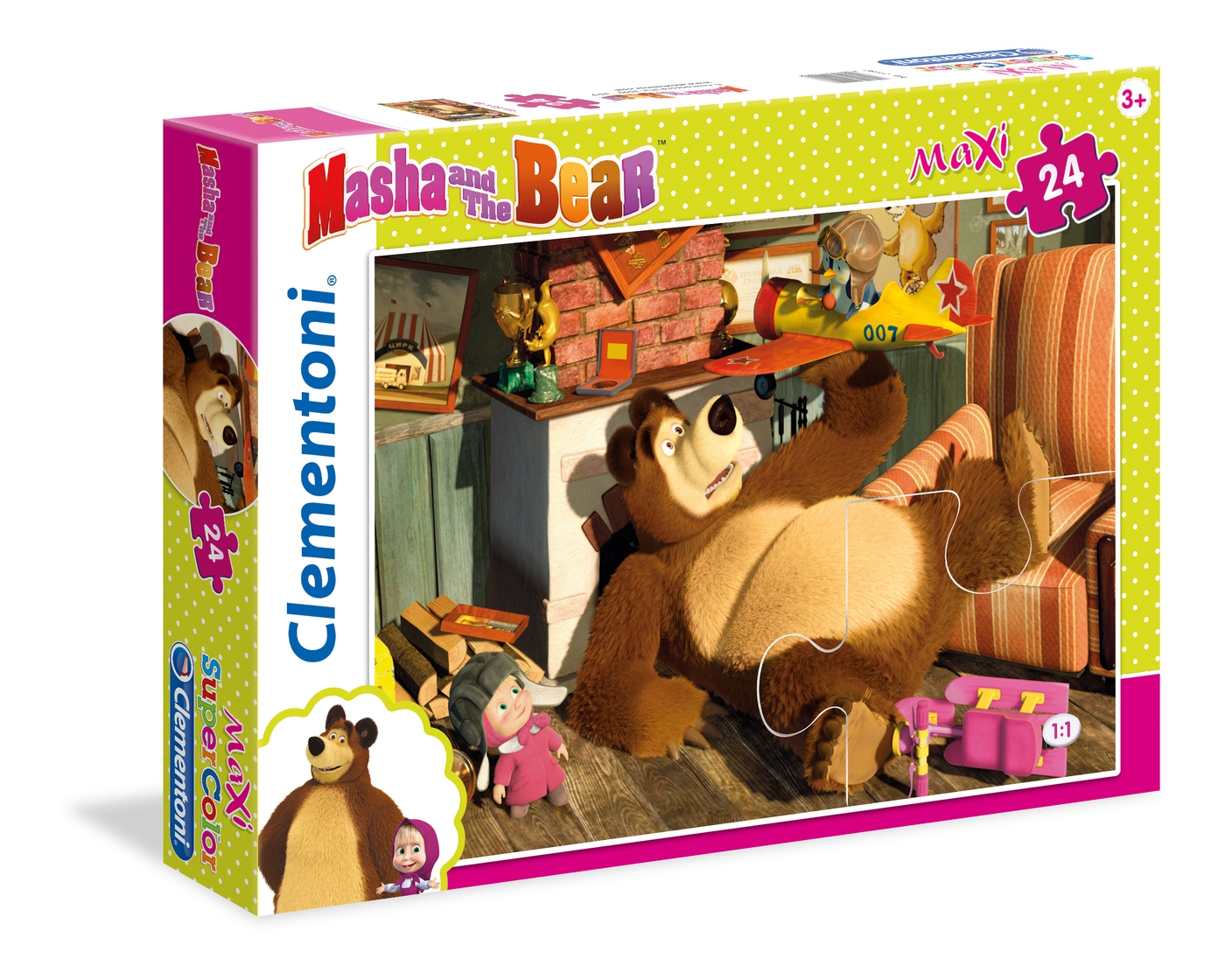 Masha and the Bear 24 peças Supercolor Puzzle Clementoni