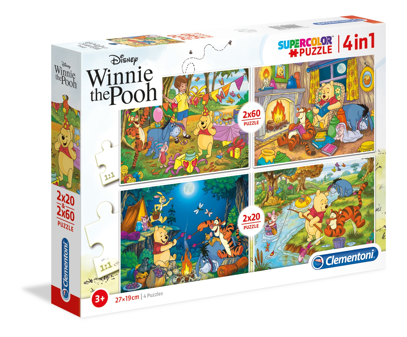 Disney Winnie the Pooh 2x20+2x60 pcs Supercolor Puzzle Clementoni