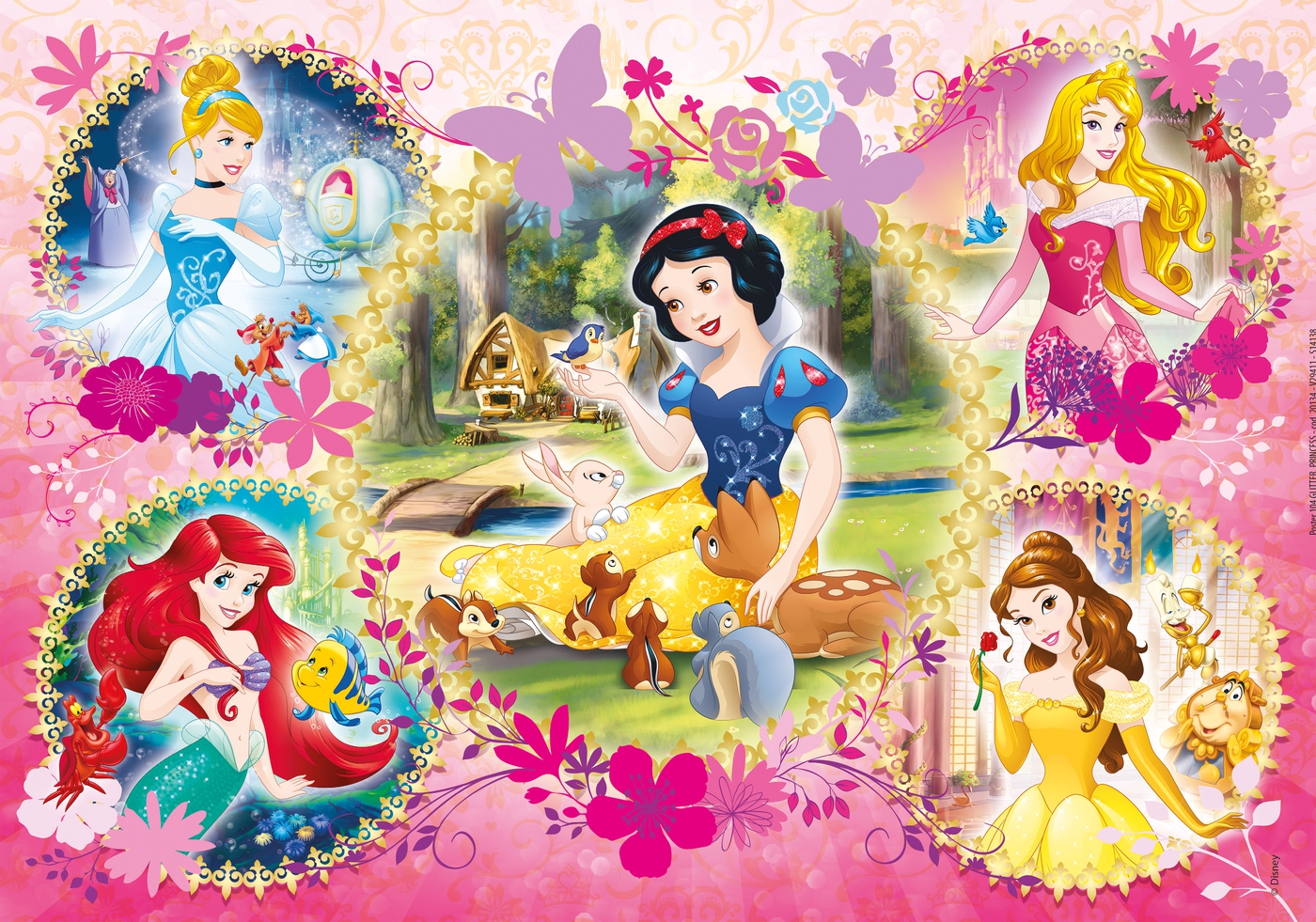 104 PEZZI bambini Disney Princess brillante PUZZLE NUOVO 