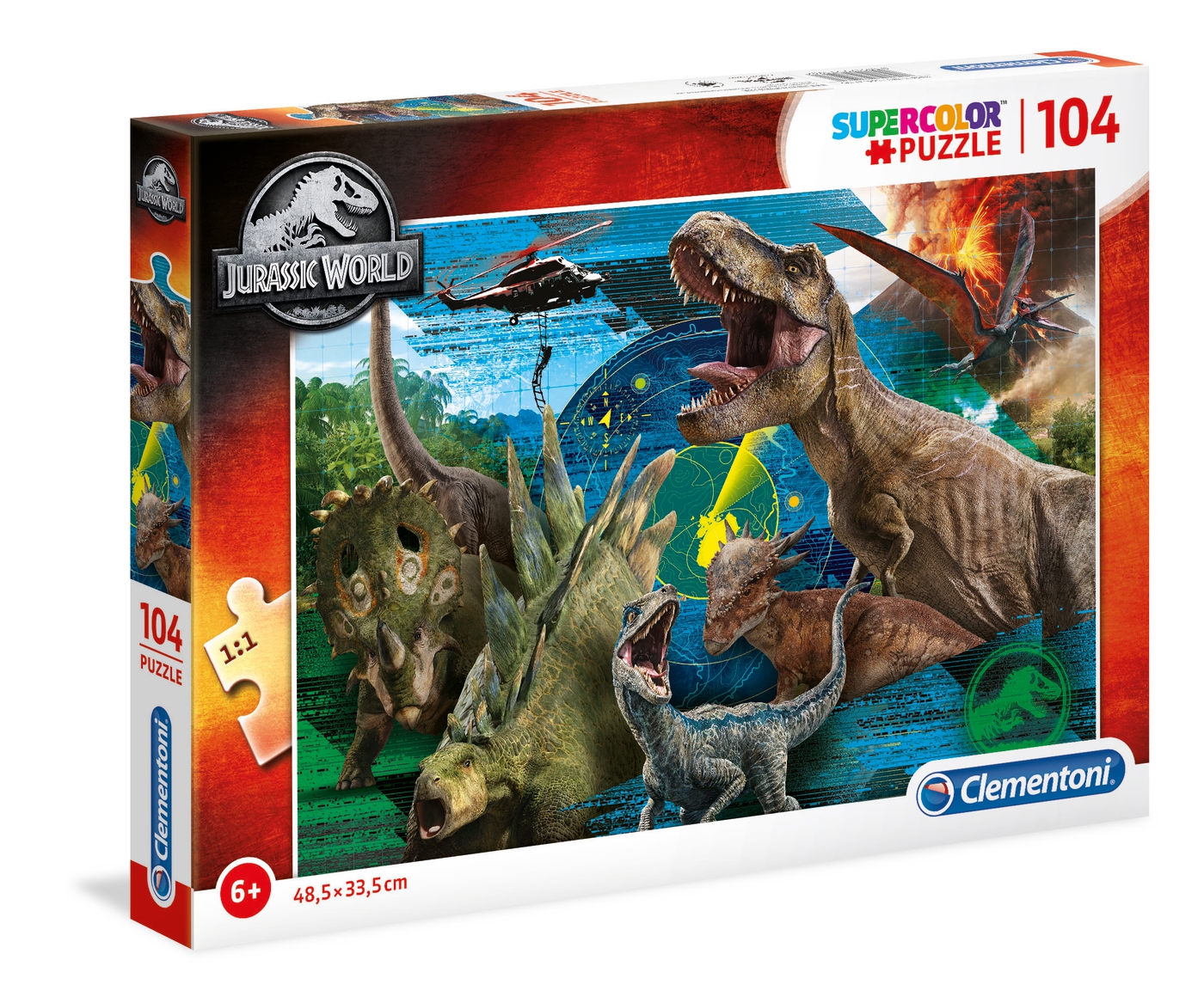 CLEMENTONI 27196 PUZZLE dinosaure SuperColor 104 pièces Jurassic World 