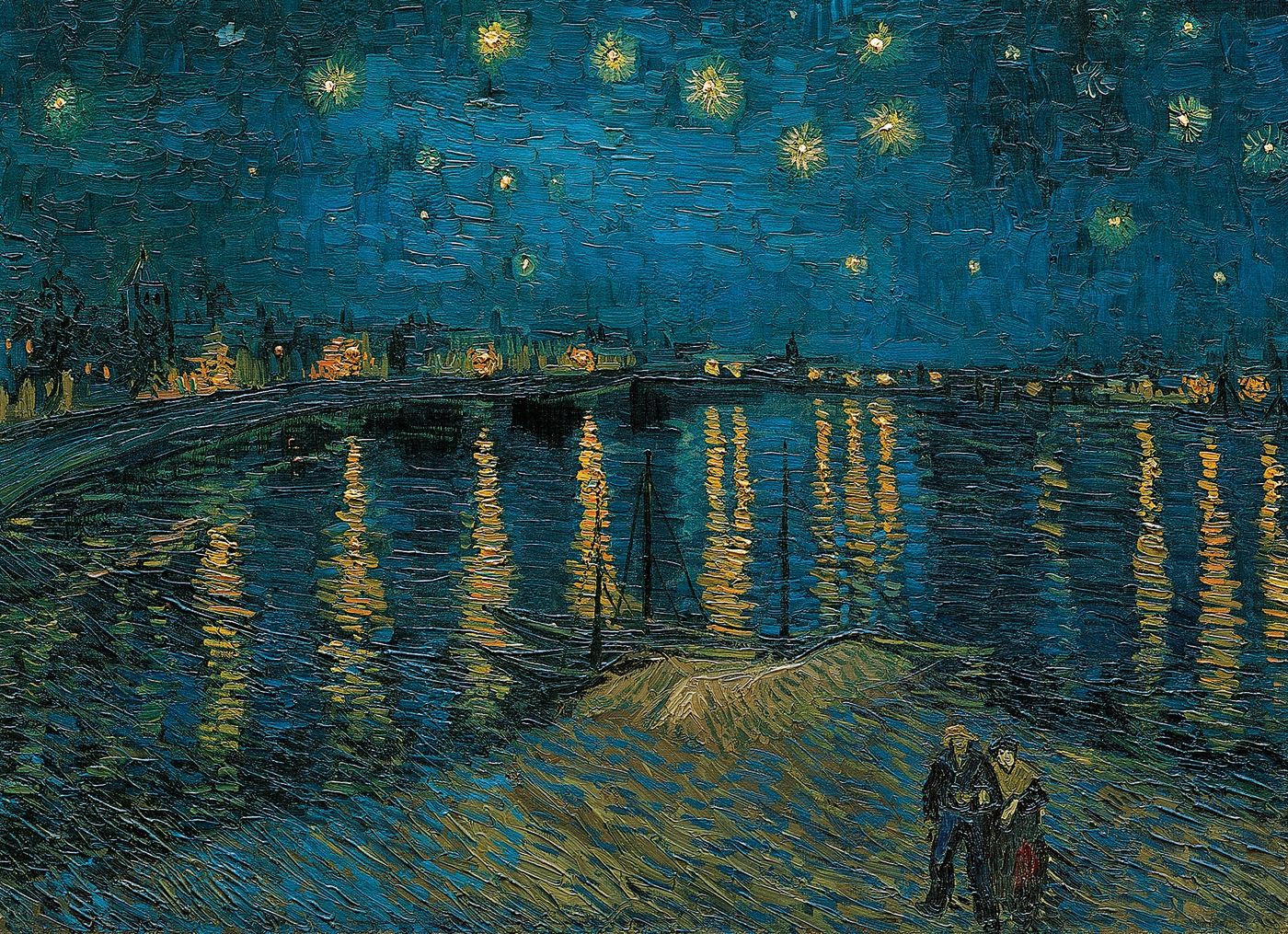 La Notte Stellata Sul Rodano Di Van Gogh Van Gogh - Notte stellata sul Rodano - 1000 parça - Museum Collection